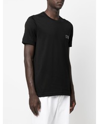 T-shirt à col rond noir Kiton