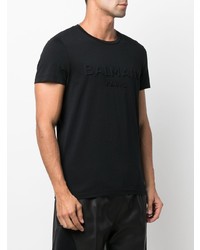 T-shirt à col rond noir Balmain