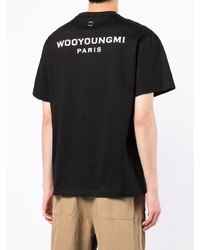 T-shirt à col rond noir Wooyoungmi