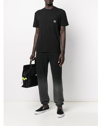 T-shirt à col rond noir Stone Island