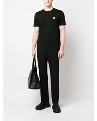 T-shirt à col rond noir Moncler