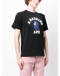 T-shirt à col rond noir A Bathing Ape