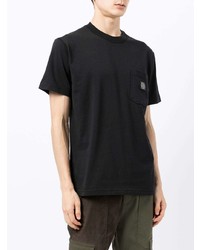 T-shirt à col rond noir Stone Island