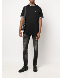 T-shirt à col rond noir Philipp Plein