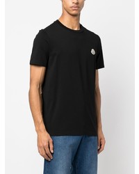 T-shirt à col rond noir Moncler