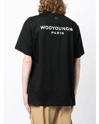 T-shirt à col rond noir Wooyoungmi