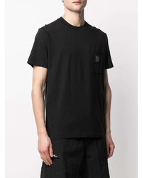 T-shirt à col rond noir Stone Island