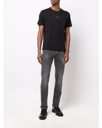 T-shirt à col rond noir Ea7 Emporio Armani