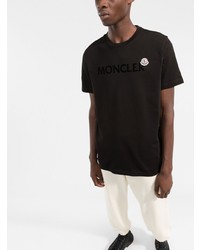 T-shirt à col rond noir Moncler