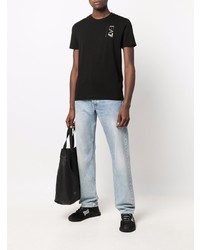 T-shirt à col rond noir Ea7 Emporio Armani