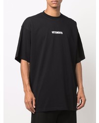 T-shirt à col rond noir Vetements