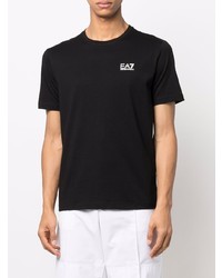 T-shirt à col rond noir Ea7 Emporio Armani