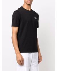 T-shirt à col rond noir Ea7 Emporio Armani