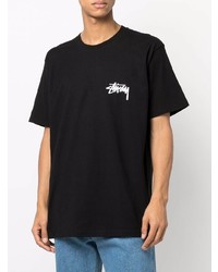 T-shirt à col rond noir Stussy