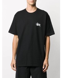 T-shirt à col rond noir Stussy