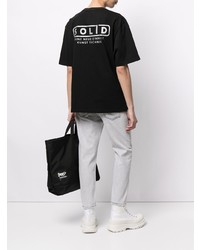 T-shirt à col rond noir Solid Homme