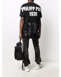 T-shirt à col rond noir Philipp Plein