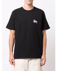 T-shirt à col rond noir Stussy