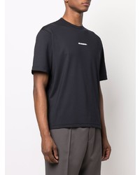 T-shirt à col rond noir Jil Sander