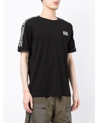 T-shirt à col rond noir Ea7 Emporio Armani