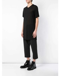 T-shirt à col rond noir Rick Owens