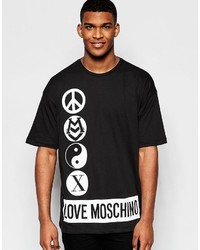 T-shirt à col rond noir Love Moschino