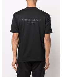 T-shirt à col rond noir Stone Island