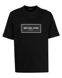 T-shirt à col rond noir Michael Kors
