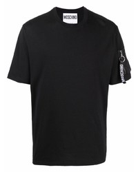 T-shirt à col rond noir Moschino