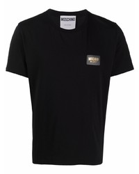 T-shirt à col rond noir Moschino