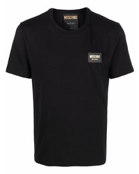 T-shirt à col rond noir Moschino