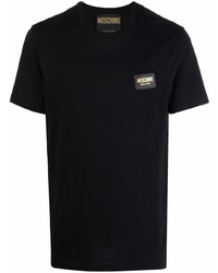 T-shirt à col rond noir Moschino