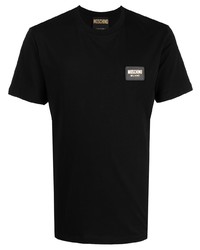 T-shirt à col rond noir Moschino