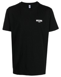 T-shirt à col rond noir Moschino