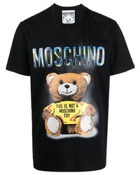 T-shirt à col rond noir Moschino