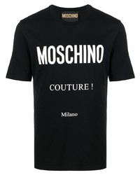 T-shirt à col rond noir Moschino