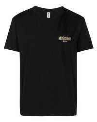 T-shirt à col rond noir Moschino