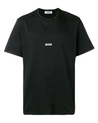 T-shirt à col rond noir MSGM