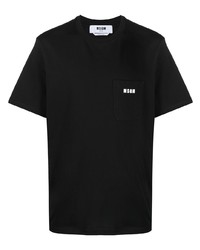 T-shirt à col rond noir MSGM