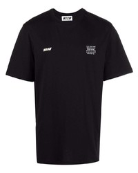 T-shirt à col rond noir MSGM