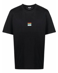 T-shirt à col rond noir MSGM