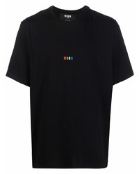 T-shirt à col rond noir MSGM