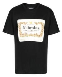 T-shirt à col rond noir Nahmias