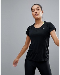 T-shirt à col rond noir Nike Running