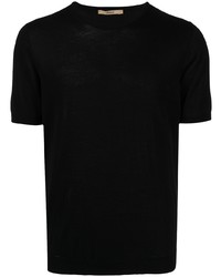 T-shirt à col rond noir Nuur