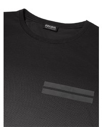 T-shirt à col rond noir Zegna