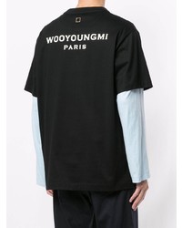 T-shirt à col rond noir Wooyoungmi