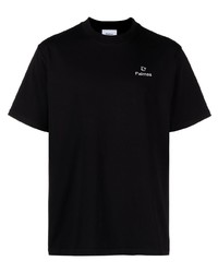 T-shirt à col rond noir Palmes