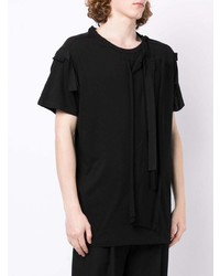 T-shirt à col rond noir Yohji Yamamoto