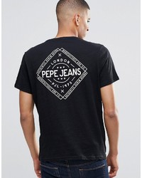 T-shirt à col rond noir Pepe Jeans